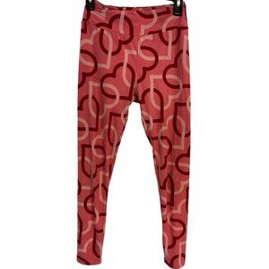 LULA ROE leggings stretch pants pink small rise 10" waist 24" inseam 25.5" READ